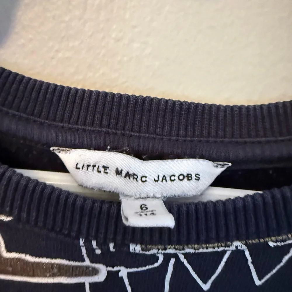 Little Marc Jacobs Navy and Red Graphic Sweatshirt Dress